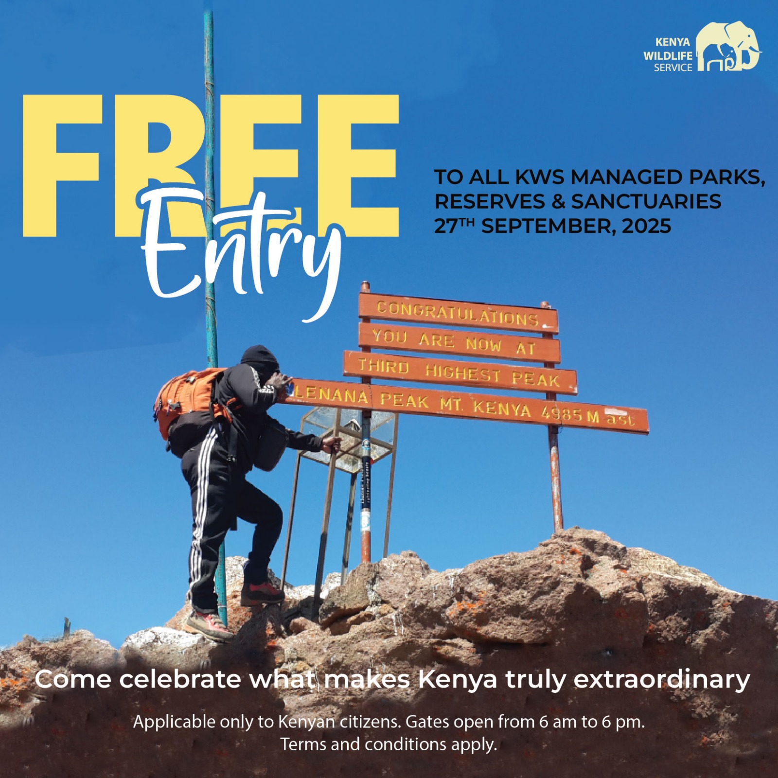 Guidelines For Free Entry To National Parks And Captive Wildlife Facilities For Kenyan Citizens On 27th September 2025 To Mark The 2025 UNWTO World Tourism Day And Week